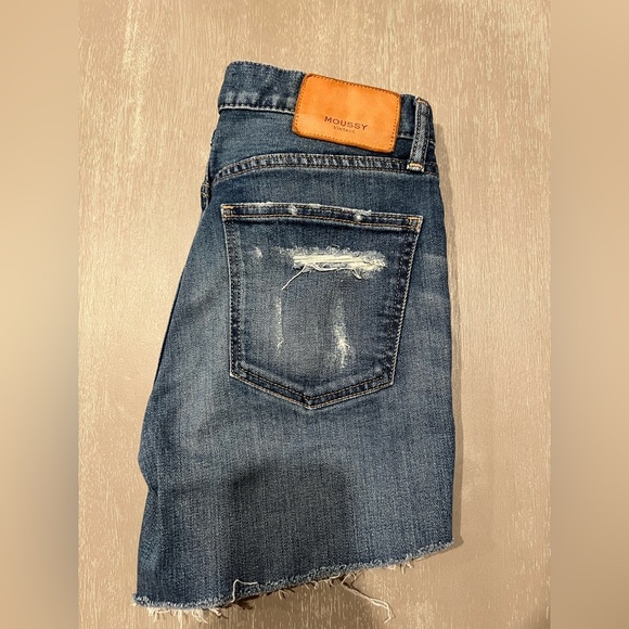 Moussy vintage Denim jean Frayed Hem Shorts size 27 - Picture 3 of 11